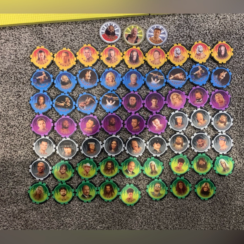 WWE Power Chips Lot Of 65 2011